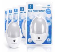 Aigostar Luce LED Notturna Sensore Crepuscolare 6500K Fredda 20lm 230V 1W 5 Pezz