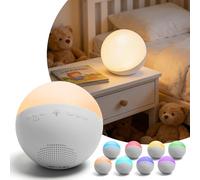 Aigostar Luce Notturna Bambini con Macchina del Rumore Bianco, 22 Suoni Rilassanti, Lampada da Comodino RGB, Timer e Funzione Memoria, USB Ricaricabile Regalo per Neonati e Adulti