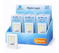 Aigostar Luce Notturna LED Pressione 6500K Fredda 240lm 2.8W Batteria AAA 6 Pezz