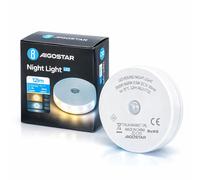 Aigostar Luce Notturna LED Sensore Movimento Calda Fredda Ricaricabile 5V 12 Lum
