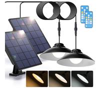 Aigostar Luce Solare Led Esterno con Telecomando 50W 500LM: Lampade da Esterno solari IP65 - Temperatura colore regolabile 3000K/4000K/6500K, Lunghezza cavo 3M, 2 pcs