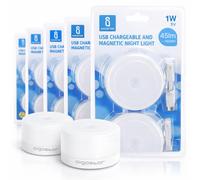 Aigostar Luci LED Notturne Magnetiche USB 3000K Calda 45lm Dimmerabili 10 Pezzi