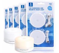 Aigostar Luci LED Notturne Magnetiche USB 6500K Fredda 45lm Dimmerabili 10 Pezzi