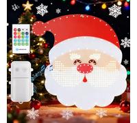 Aigostar Luci Natale con Musica, Luci Decorazione Babbo Natale a Batteria con Telecomando, 8 Modalità, Timer, IP44, per Decorazioni Natalizie, Festa, Finestre, Giardino, Balcone