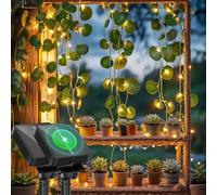 Aigostar Luci Solari da Giardino 2 Pezzi, 3M+1M*1M Catena Luminosa Solare con 70 LED Edera Artificiale, IP65 Luci da Esterno per Balcone, Pareti, Terrazzo e Gazebo, 8 Modalità