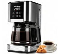 Aigostar - Macchina Caffè Americano, 1000W, Programmabile 24h con Display LCD, Autopulizia, 1.5L (12 Tazze), Regolazione Intensità, Filtro Riutilizzabile, Antigoccia, Piastra Riscaldante, BPA FREE