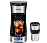 Aigostar Macchina Caffè Americano Programmabile 24H con Tazza Termica 420ml | Filtro riutilizzabile, schermo LCD, autopulizia, caffè da asporto, ideale per viaggio, pendolarismo, ufficio e casa, 700W