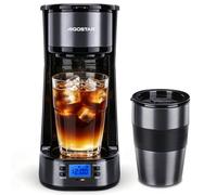 Aigostar Macchina Caffè Americano Programmabile 24H con Tazza Termica 420ml | Filtro riutilizzabile, schermo LCD, autopulizia, caffè da asporto, ideale per viaggio, pendolarismo, ufficio e casa, 700W