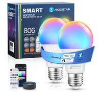 Aigostar Mesh - Lampadine Alexa Bluetooth Mesh A60 , Lampadina Smart Works with Alexa, Lampadina Alexa E27 LED RGB & 2700K-6500K (Con Telecomando Bluetooth) ️[Prova il metodo di connessione più veloce