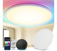 Aigostar Mesh - Plafoniera Led Soffitto Intelligente Bluetooth Mesh, Plafoniera Alexa, 3000K-6500K e RGB Dimmerabile, Plafoniere da Soffitto per Cucina, Soggiorno, Camera da Letto Prova il Metodo di C