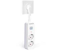 Aigostar Multipresa 2 Prese 16A 250V, Protezione Multipla Montaggio a Parete, Presa Europa