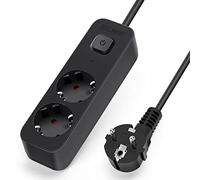 Aigostar Multipresa 2 Prese Elettriche Cavo da 3 Metri, Nero
