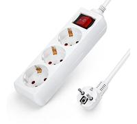 Aigostar Multipresa 3 Prese Elettriche Cavo da H05VV-F 3G1.0m㎡ 1.5 Metri, Bianco