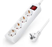 Aigostar Multipresa 4 Prese Elettriche Cavo da 3 Metri, Bianco