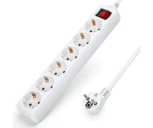 Aigostar Multipresa 6 Prese Elettriche Cavo da 5 Metri, Bianco