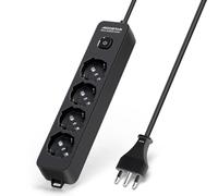 multipresa ciabatta elettrica 4 prese nera con interruttore cavo 3 metri spina 16a 250v 2p+e presa 16a 250v 4 way p40 aigostar
