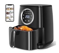 Aigostar Odin - Friggitrice ad Aria, 8-in-1 Menu, Friggitrice Senza Olio da 1400W, 4.2L, Touch Screen LED, Slot Raccogli Cavo, Senza BPA, Cestino Antiaderente Rimovibile, Nero