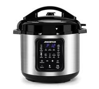 Aigostar Pentola a pressione elettrica 18-in-1 Pressure Cooker, 6 Litri Pentola Programmabile 24 ore, 3 pressioni, 1000W Pannello LED Multicooker per Yogurt, Cuoci, Riso, Slow Cooker, Sauté, 1000W