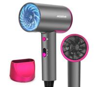 Aigostar Phon Capelli 2200W Asciugacapelli Ionico Phon Viaggio Grigio, 2 livelli di calore, Livello aria fredda, Concentratore, Leggero e Portatile per Casa, Hotel, Palestra