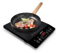 Aigostar Piastra Induzione 2000 W, 10 livelli di potenza 10 di temperatura | Piastra elettrica per cucinare portatile ultrasottile, controllo touch sensor e blocco di sicurezza, Timer di 3 ore,nero
