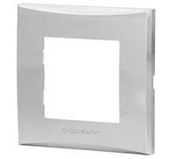 Aigostar Placca 2 Moduli Argento Plastica Compatibile Vimar Plana Kit 8 Pezzi