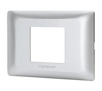 Aigostar Placca 2 Moduli Compatibile BTicino Matix Argento Incasso 8 Pezzi