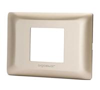 Aigostar Placca 2 Moduli Compatibile BTicino Matix Champagne Incasso 8 Pezzi