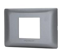 Aigostar Placca 2 Moduli Compatibile BTicino Matix Grigia Incasso 8 Pezzi
