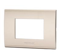 Aigostar Placca 3 Moduli ABS Compatibile BTicino Living Champagne Kit 8 Pezzi