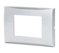 Aigostar Placca 3 Moduli Argento Plastica Compatibile Vimar Plana Kit 8 Pezzi