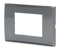 Aigostar Placca 3 Moduli Grigia Plastica Compatibile Vimar Plana Kit 8 Pezzi