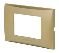 Aigostar Placca 3 Moduli Oro Chiaro Plastica Compatibile Vimar Plana 8 Pezzi