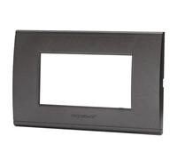 Aigostar Placca 4 Moduli ABS Compatibile BTicino Living Marrone Kit 8 Pezzi