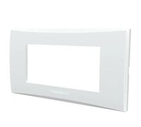 Aigostar Placca 4 Moduli Bianca Plastica Compatibile Vimar Plana Kit 8 Pezzi