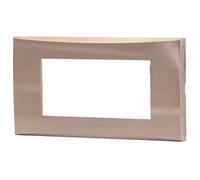 Aigostar Placca 4 Moduli Champagne Plastica Compatibile Vimar Plana 8 Pezzi