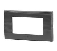 Aigostar Placca 4 Moduli Grigia Plastica Compatibile Vimar Plana Kit 8 Pezzi