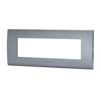 Aigostar Placca 7 Moduli ABS Compatibile BTicino Living Grigio Kit da 8 Pezzi