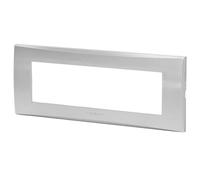 Aigostar Placca 7 Moduli Argento Plastica Compatibile Vimar Plana Kit 8 Pezzi