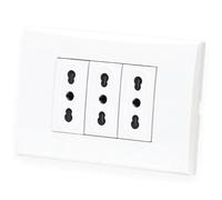 Aigostar Placca Completa 3 Prese P17/11 Compatibile Vimar Plana Kit 8 Pezzi