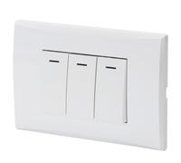 Aigostar Placca Completa Deviatore Triplo Compatibile Vimar Plana 5 Pezzi