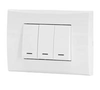 Aigostar Placca Completa Interruttore Triplo Compatibile Vimar Plana 8 Pezzi