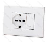 Aigostar Placchetta Completa Presa Shuko Interruttore 503 Incasso 5 Pezzi