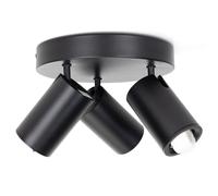 Aigostar Plafoniera 3 Faretti Orientabili GU10 Ø205mm Nera Per Interni