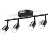 Aigostar Plafoniera 4 Faretti Orientabili GU10 435mm Nera Per Interni