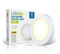 Aigostar Plafoniera LED 18W Rotonda Da Superficie Luce Calda 3000K Bianco 226mm