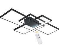 Lampadario Led da soffitto geometrico Nero 38W CCT temperatura colore regolabile con telecomando Aigostar