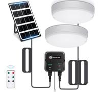 Aigostar Plafoniera Solare 70W Doppia 6500K Sensore Movimento Fotovoltaico IP65