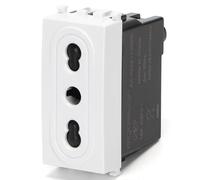 Aigostar Presa Bipasso 16A Bianca P17/11 Compatibile Vimar Plana Kit 8 Pezzi