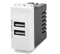 Aigostar Presa Doppia USB Nera 2.1A Compatibile Vimar Plana Kit da 8 Pezzi