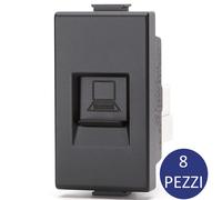 Aigostar Presa Ethernet CAT 6 Nera Compatibile Matix 8 Pezzi